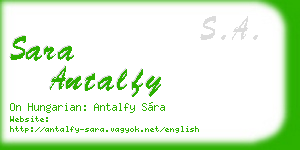 sara antalfy business card